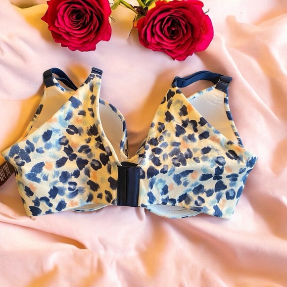 Cacique Leopard Print Blue, White & Pink Bra - Picture 4 of 9